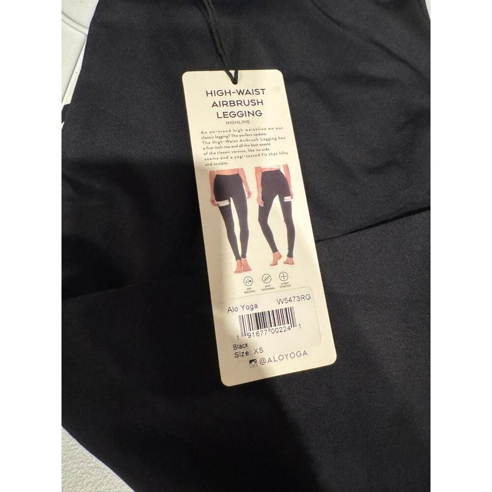 NWT Alo High Waist Airbrush Leggings Black Sports Gym Active Sports Size XS